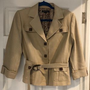 Tahari Linen Safar Blazer    